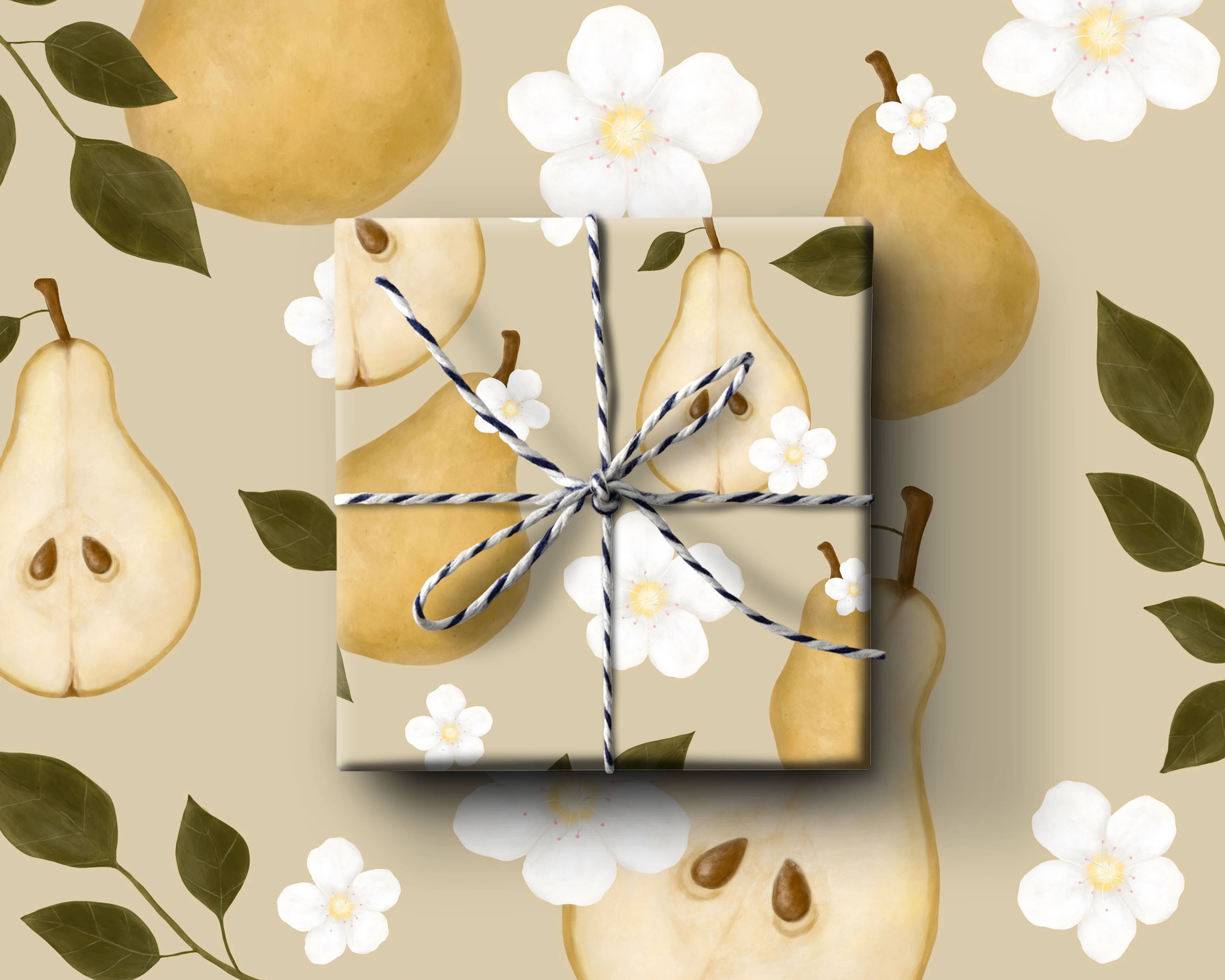 k.Patricia Designs – Großhandel Geschenkpapier in Bögen – Geschenkpapier mit Birnen0