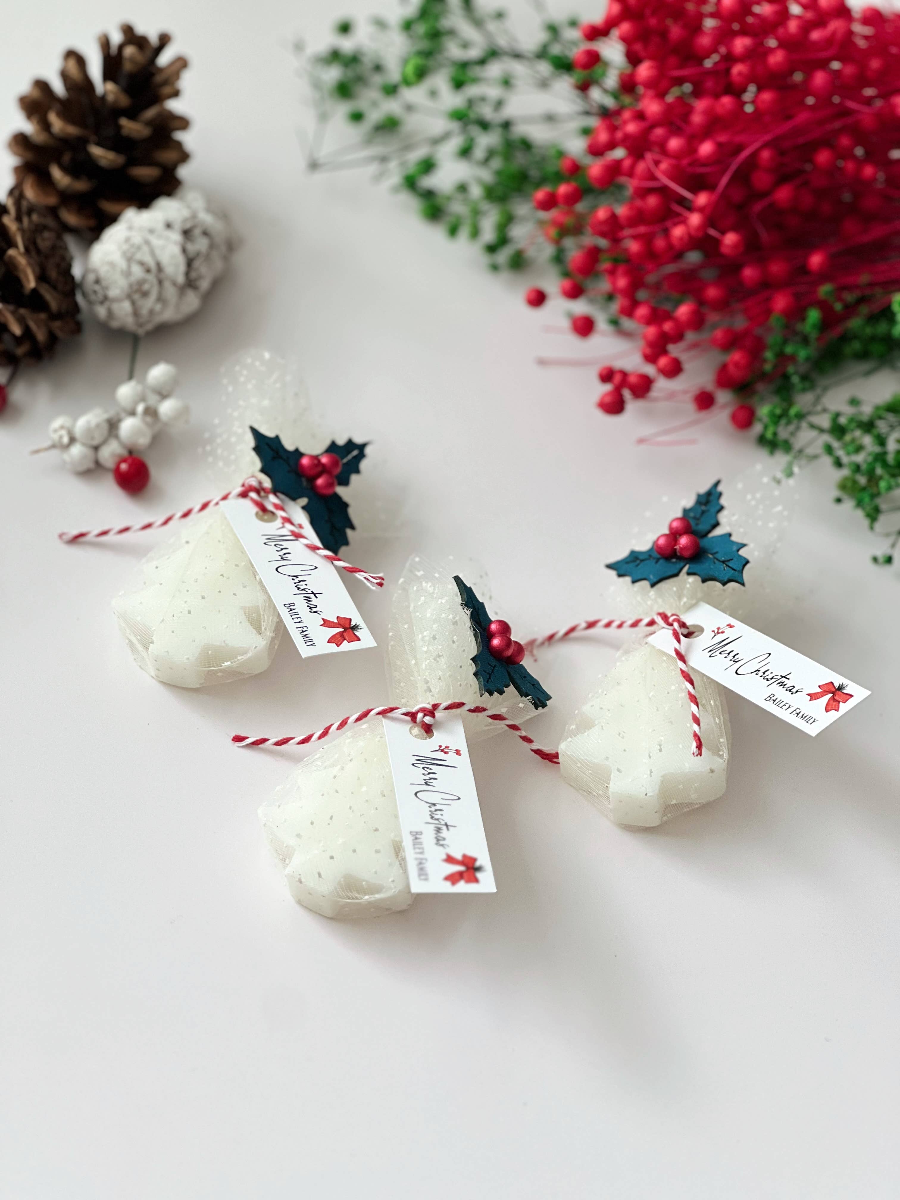 Uniq Favors - Vente Décoration de Noël - Savon pour sapin de Noël, cadeaux pour les fêtes, cadeaux pour collègues6