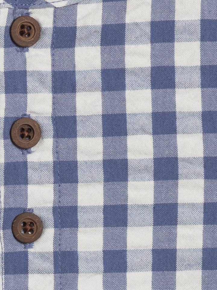 Colored Organics - Wholesale Romper - Kids - Organic Baby Wren Seersucker Bubble Romper - Marino Gingham