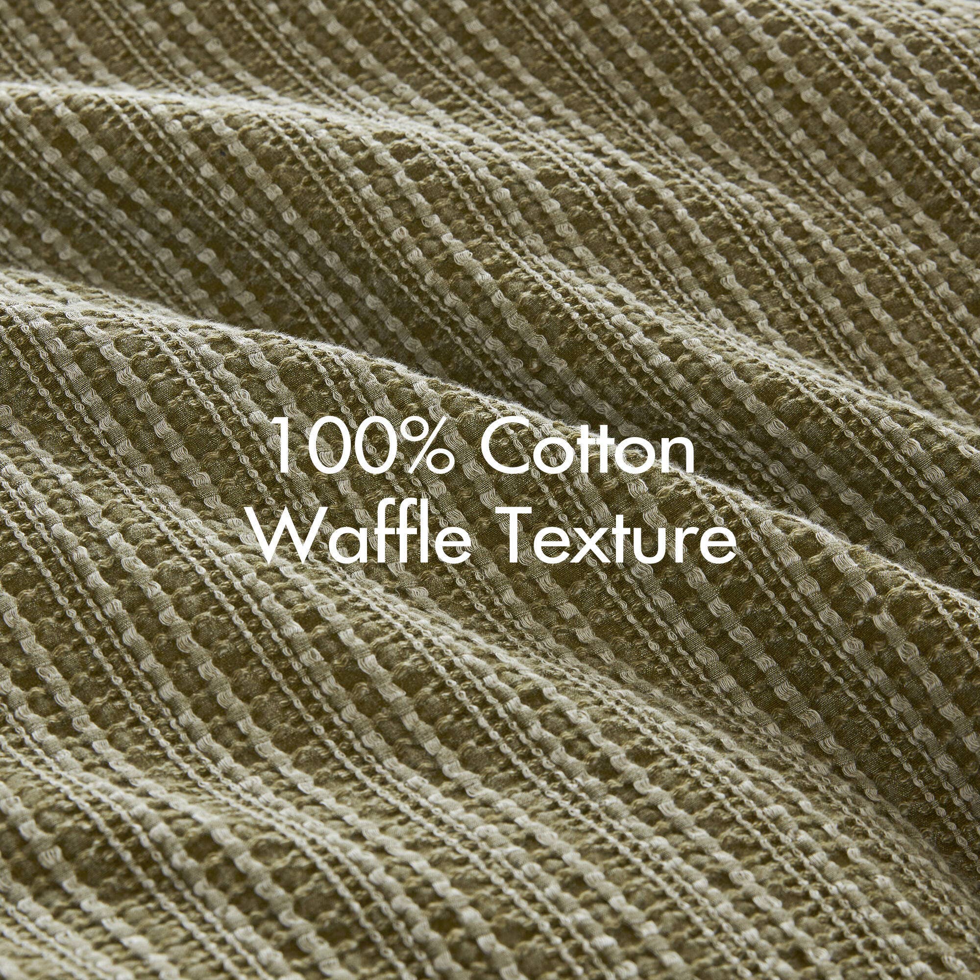 Olliix - Wholesale Bedding Set - 3 Piece Vintage Waffle Washed Comforter Set, Green15