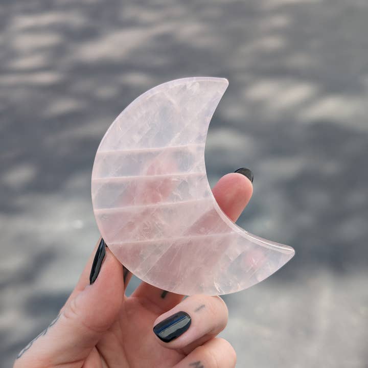 The Crystal Tabby - Wholesale Spiritual Stone/Crystal - Rose Quartz Moon2