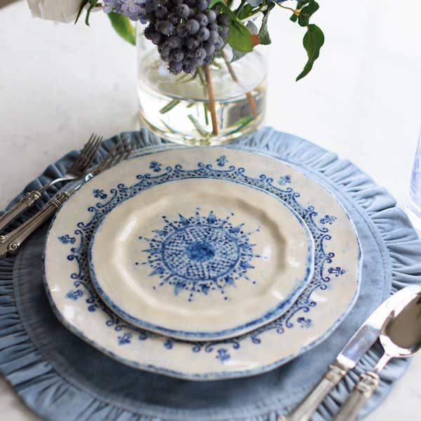 Arte Italica & Crown Linen Designs - Wholesale Salad Plate - Burano Salad/Dessert Plate - New Color