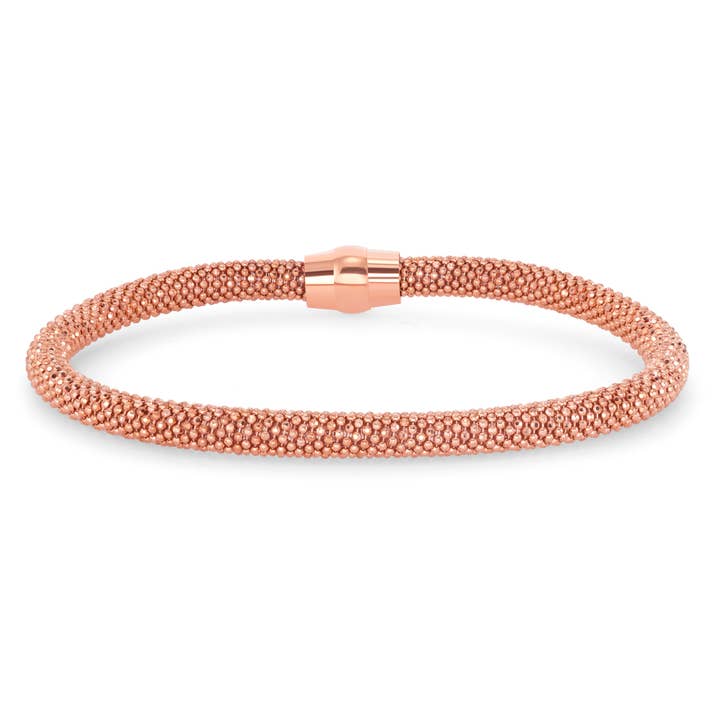 King of Silver – Engroshandel Armbånd – Sterling sølv Wide Mesh Magnet Lukning Armbånd i Gul Guld