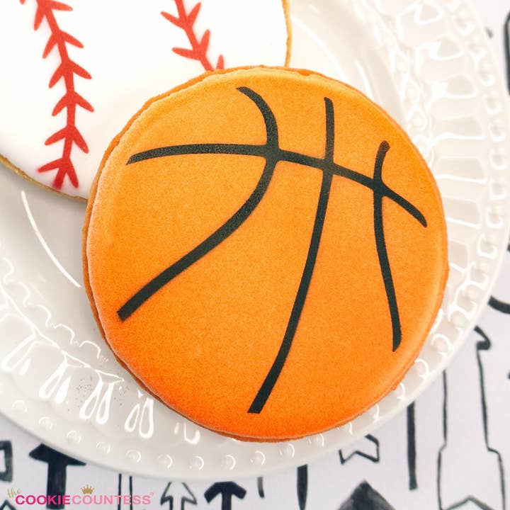 The Cookie Countess - Wholesale Stencil/Craft Die - Basketball 2 sizes Stencil1