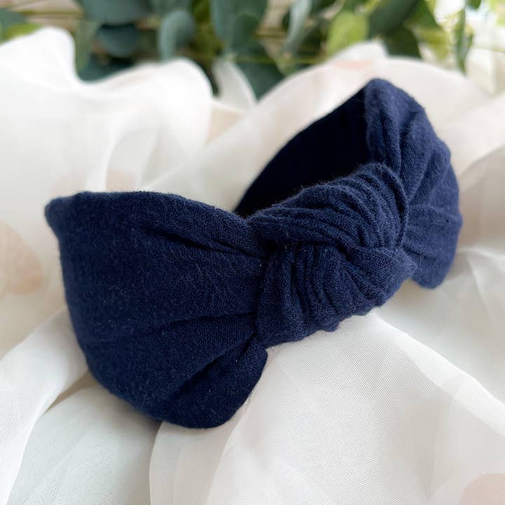 Knot Headband Hair Accessory - Navy for wholesale by Nine Designs Ltd
