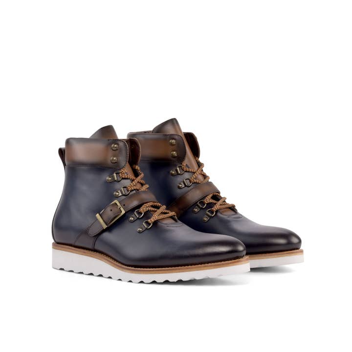 Maison Koly Mt Tremblant Boots French Box Calf Leather Navy for wholesale by Maison Koly
