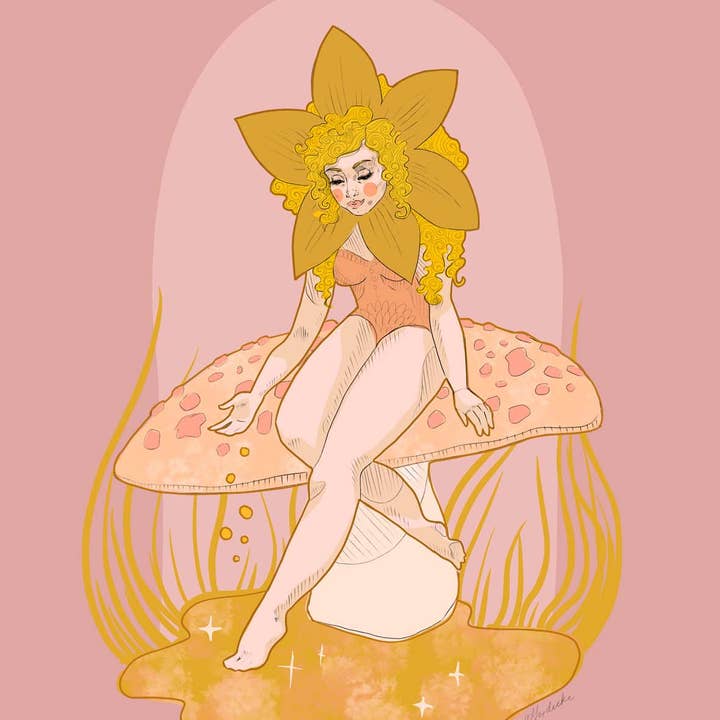 Narcissenfee | Fijnkunst Print voor wholesale door Whimsical Art by Darcy Goedecke