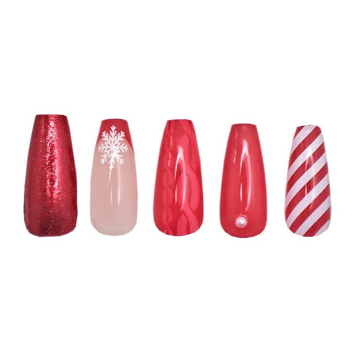 PINEAPPLE Beauty - Wholesale Press-On/Fake Nails - CALA 87815 Glam Couture Candy Cane Press on Nails - 6
