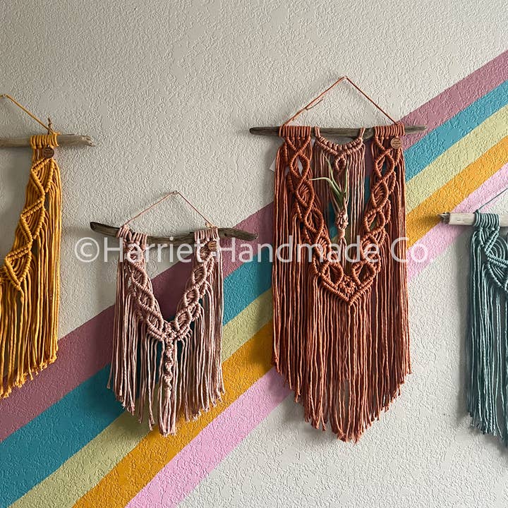Harriet Handmade Co. - Wholesale Tapestry/Textile Hanger - 30+ Colors Large Size Two Color Macrame Wall Hanging4
