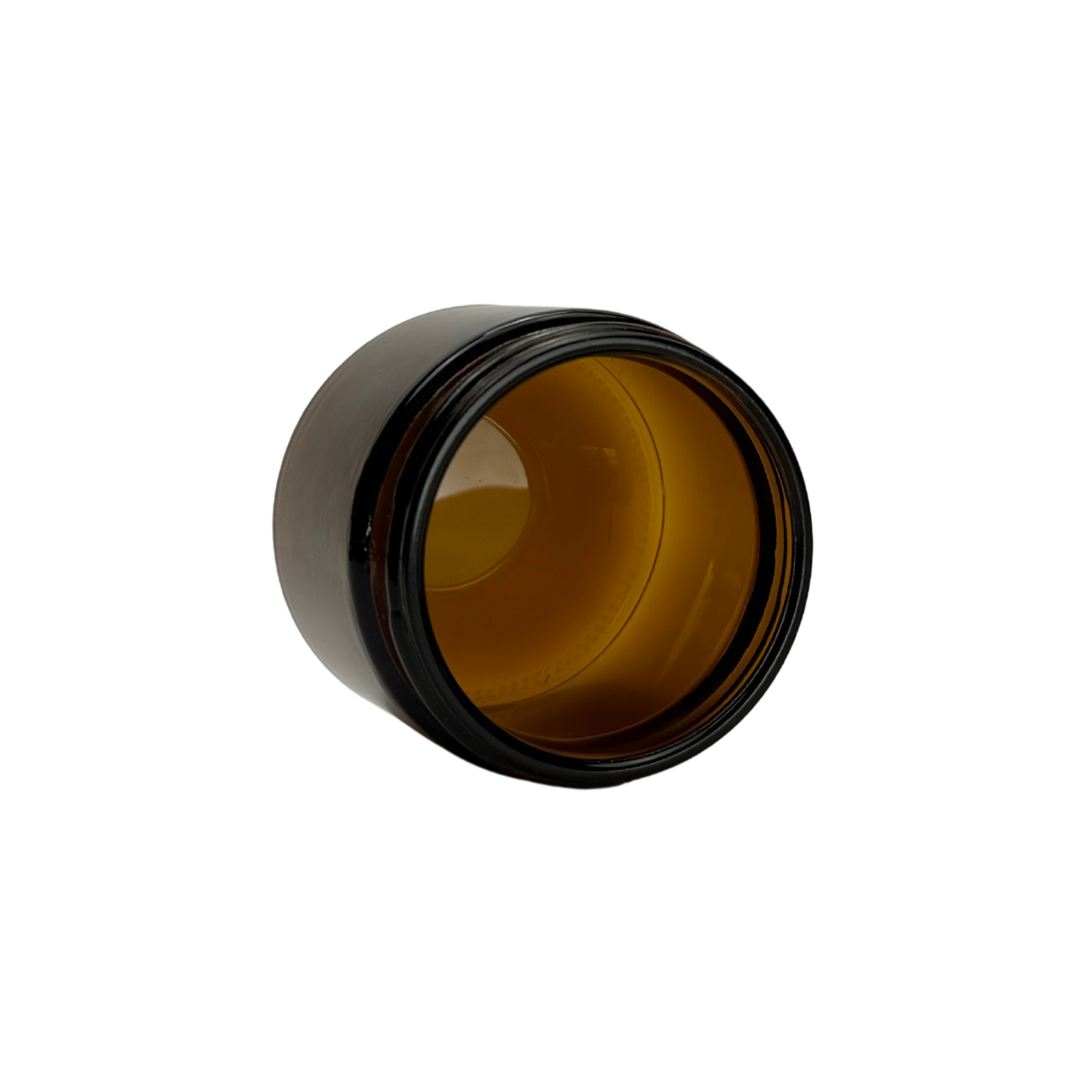 The Bottle Shoppe - Wholesale Jar - 2oz Amber Glass Jar Straight Sided with Gold Lid2