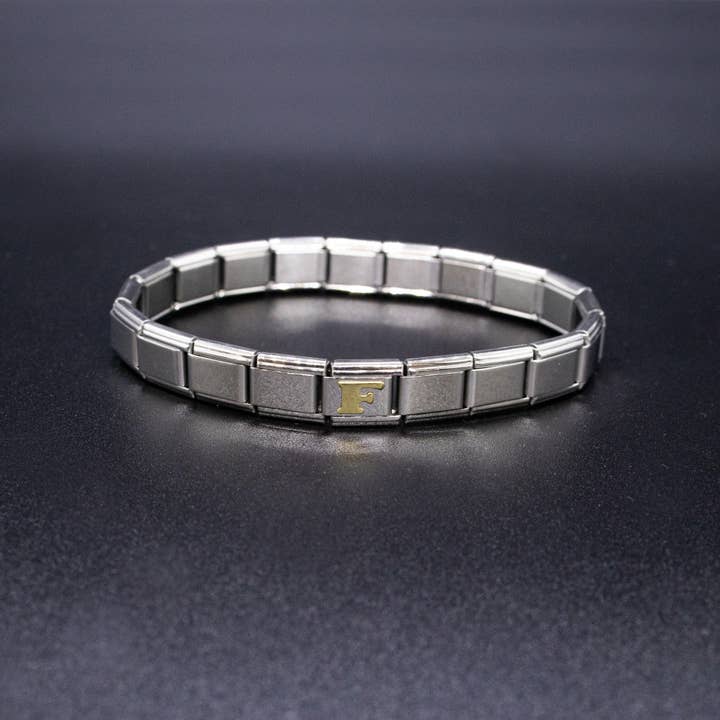 Natalia - Wholesale Individual Charm/Pendant - Italian Charm Letters A-Z - 9mm Gold Bracelet Charms26