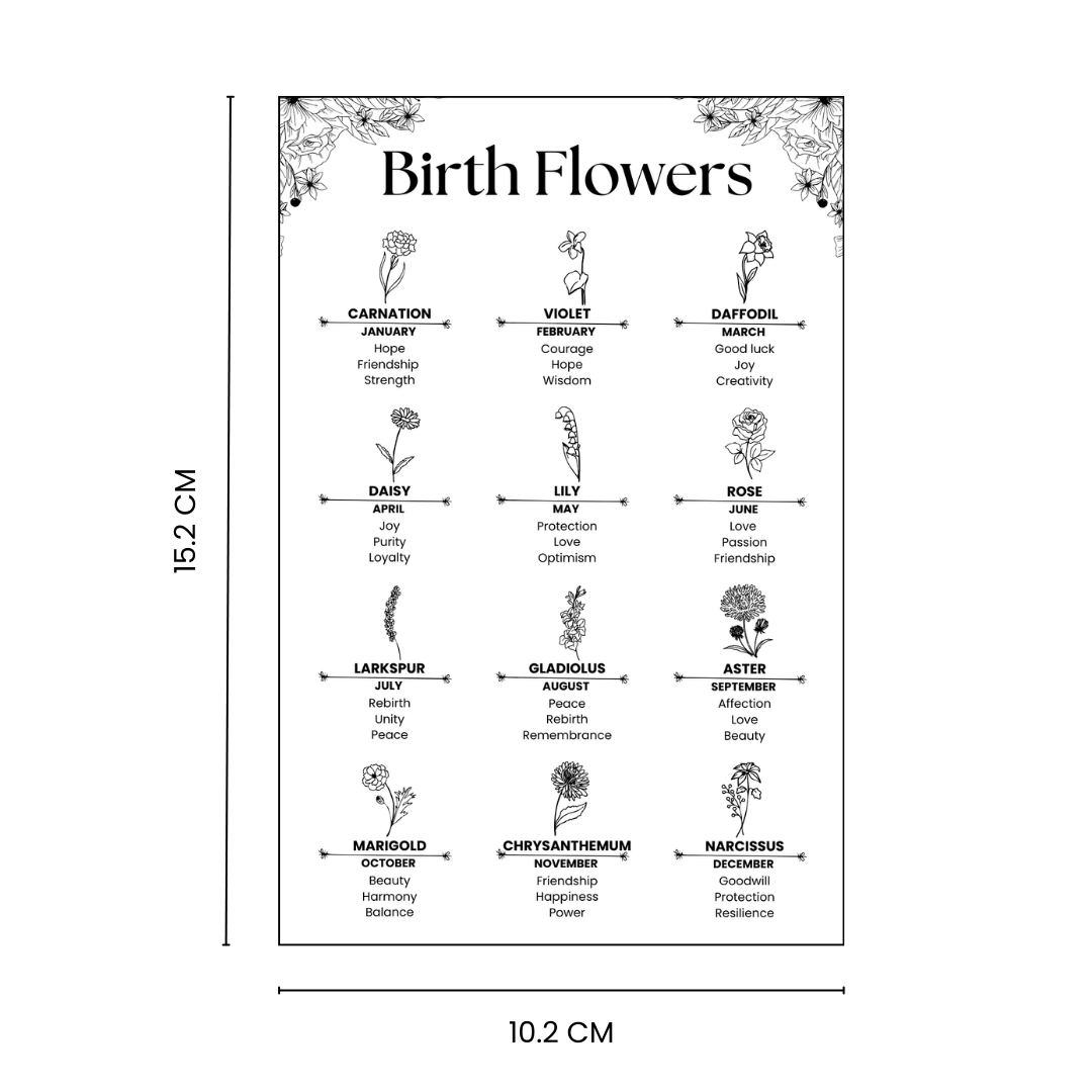 WJW - Wholesale Birthday Card - Birth Flower Card / CRD00031