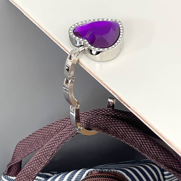 Wrapables.com - Wholesale Purse Hook/Hanger - Women's - Wrapables Heart Shaped Purse Hook Hanger with Rhinestones15