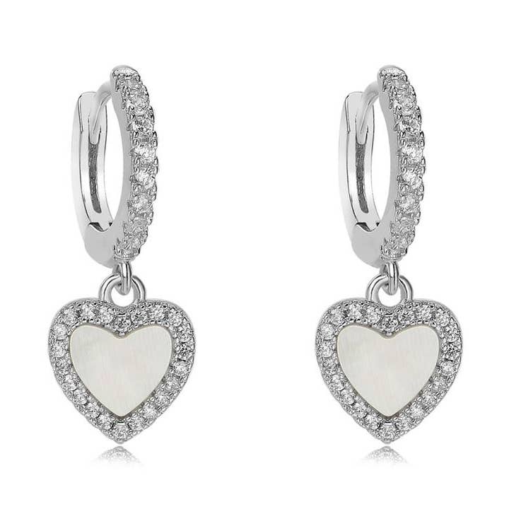 Sølvbeklædt perlemor til børn Huggie Back for engroshandel hos The Tiny Gem