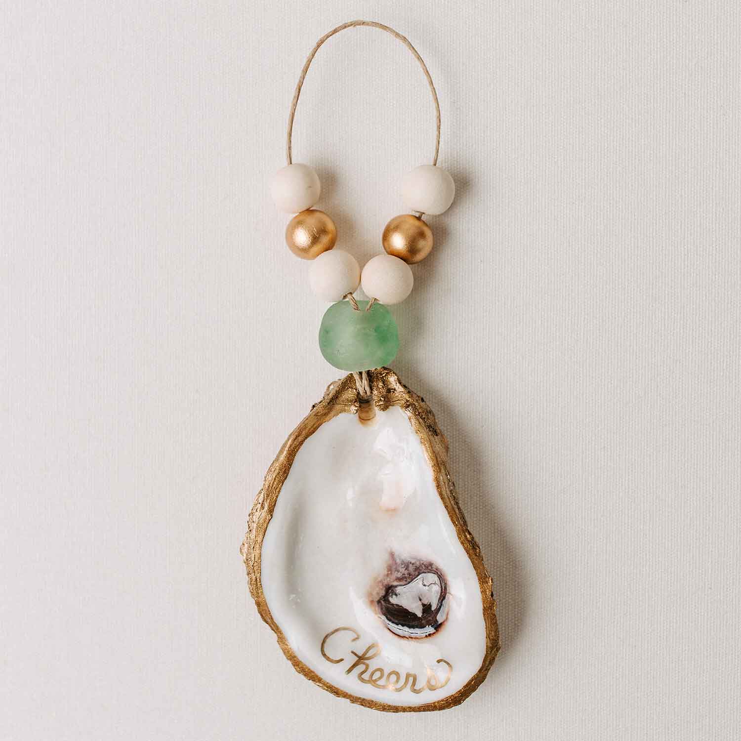 Grit and Grace Studio - Wholesale Ornament - Customized Oyster Ornament / Napkin Ring (Gold Inscription)8