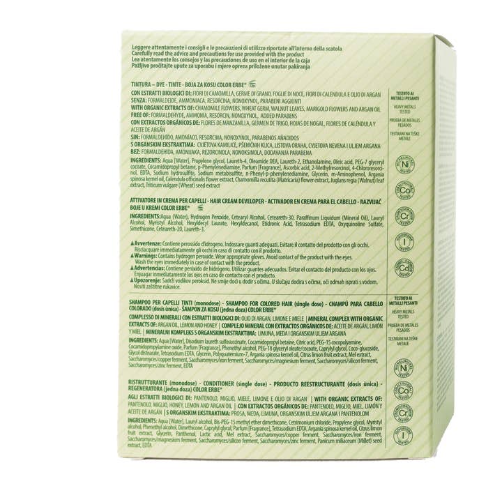 COLOR ERBE - Wholesale Hair Dye - E. Organic Herbal Color Dye Golden Brown (4.3) - Made in Italy6