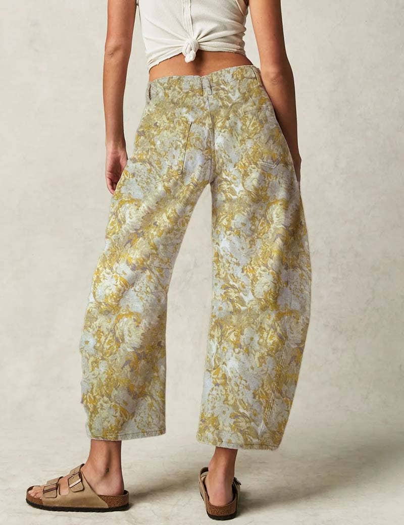 Dipped Shop – calças de ganga - Mulher por atacado – Jeans midi soltos de cintura baixa com estampa de estrelas e corações17