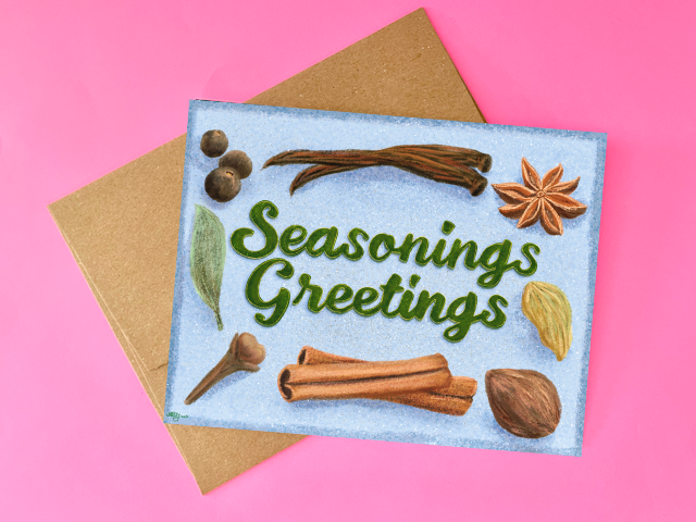 Unruly Wit - Wholesale Season's Greetings Card - Seasonings Greetings Holiday Card0