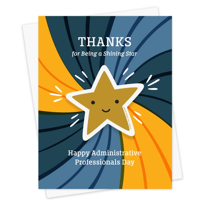 Night Owl Paper Goods - Wholesale Everyday Greeting Card - Shining Star Admin Sticker Card - Admin Professionals Day