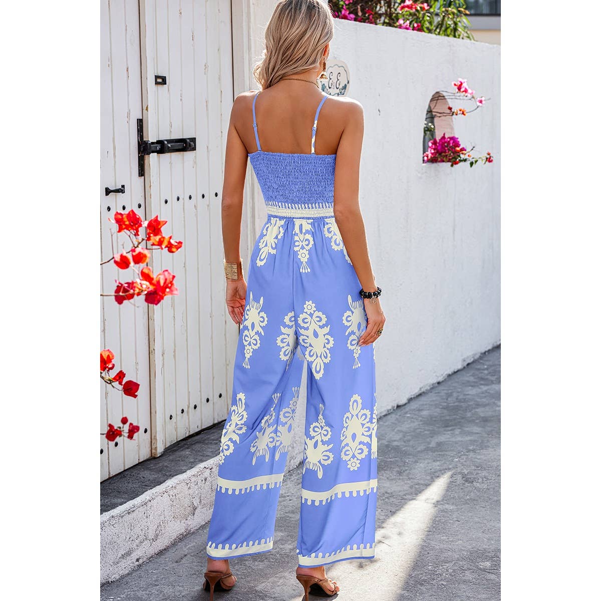 Supreme Fashion – wholesale Jumpsuit – Women's – Geo Print Off Shoulder High Waist Fit Jumpsuit14