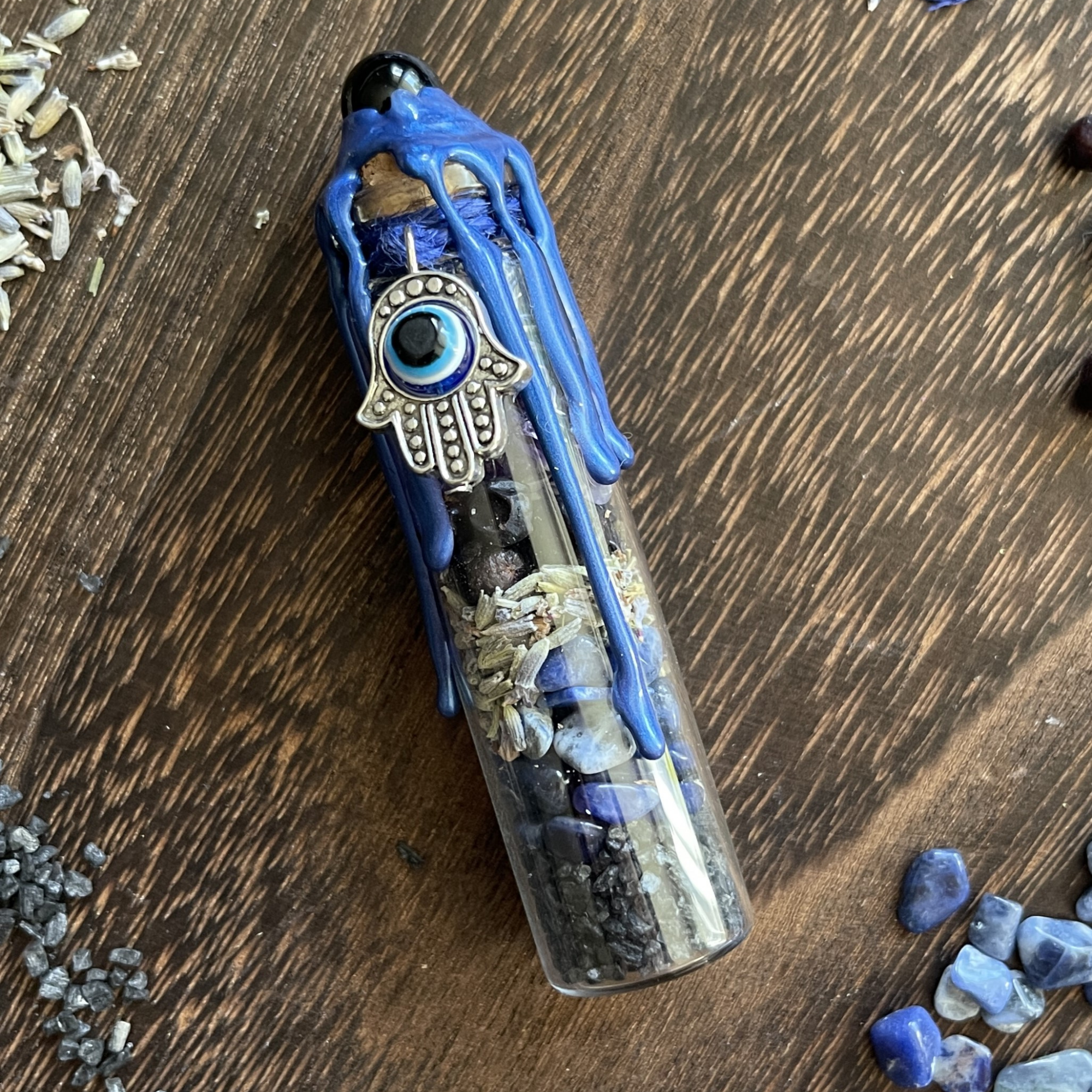 Moondust and Raven - Vente Accessoire de méditation - Bocal de Sortilège de Protection contre le Mauvais Œil, Flacon Nazar5