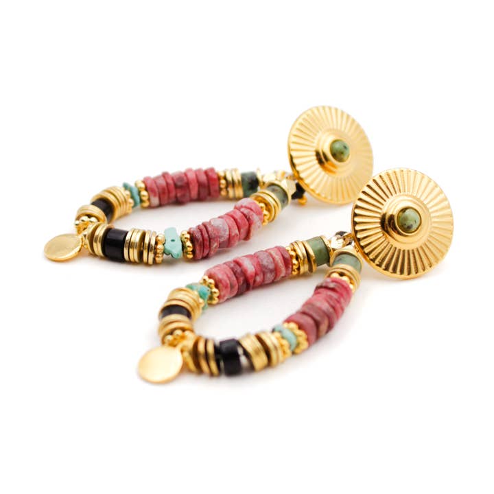 Orecchini heishi medaglioni - ELSA per la vendita all'ingrosso da parte di L'Atelier des Dames