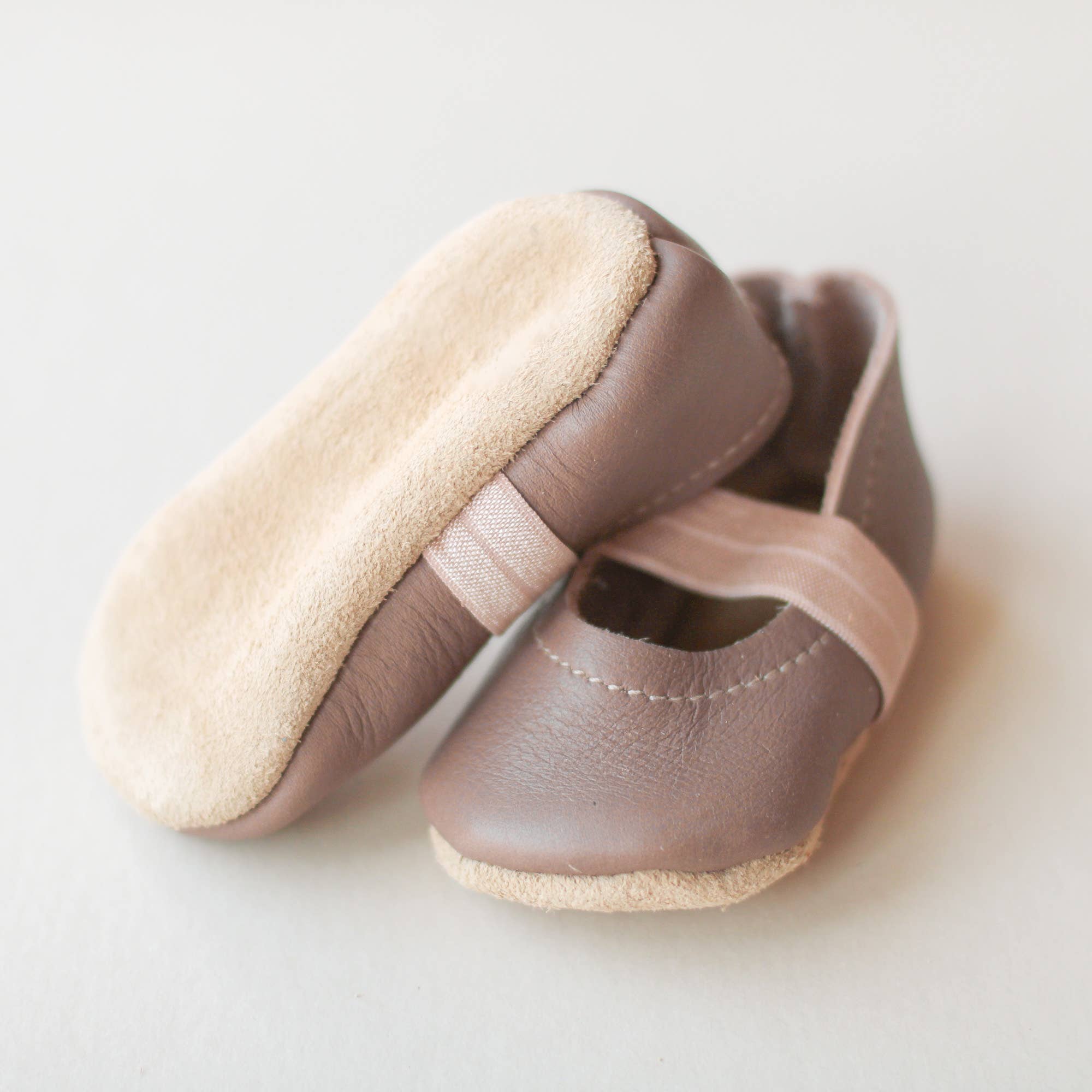 Sun & Lace - Wholesale Crib Shoes - Baby - Baby Leather Mary Janes in Clay | Baby Girl Shoes1