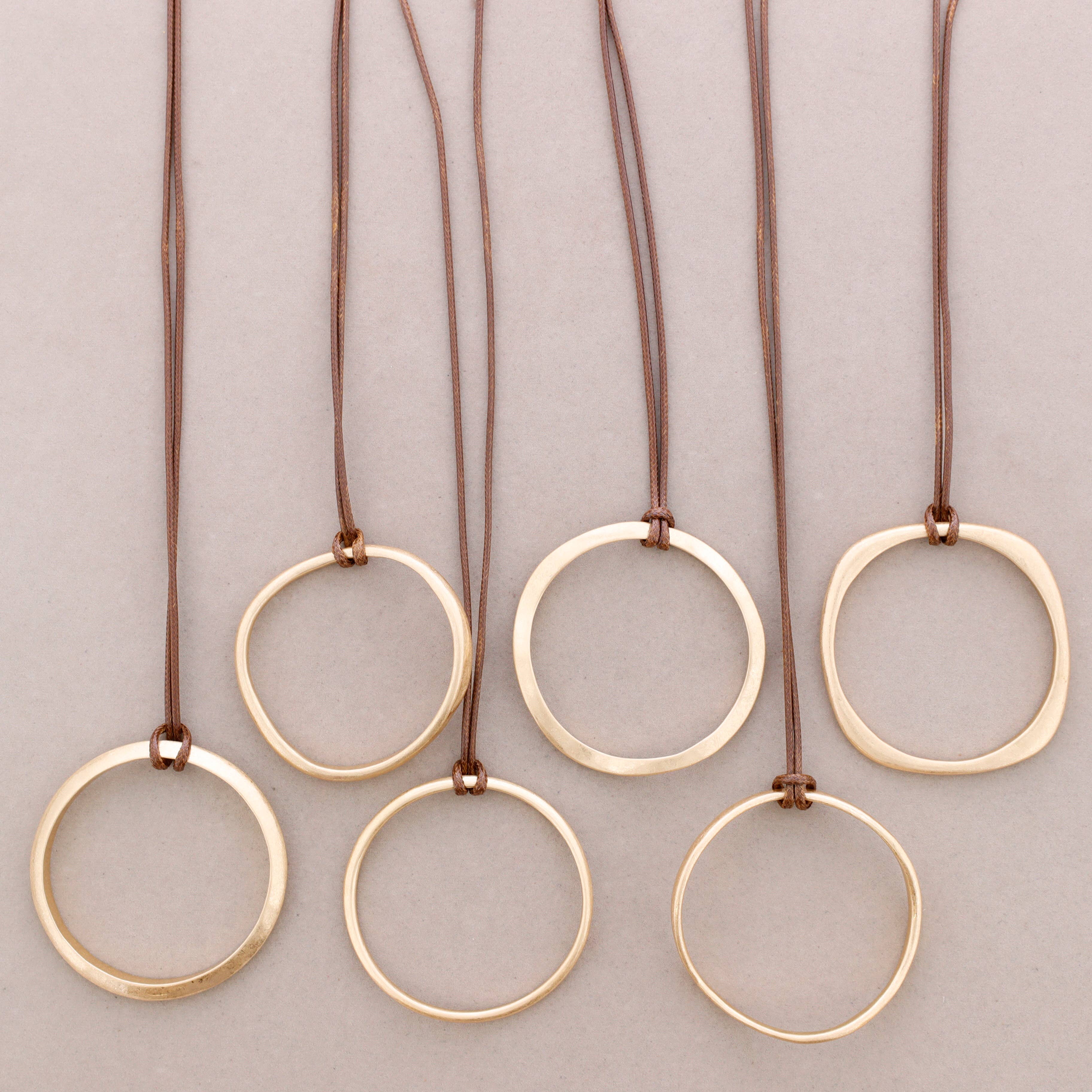 Sonata - Wholesale Snap Jewelry - Long Pendant Ring Metal Necklace1