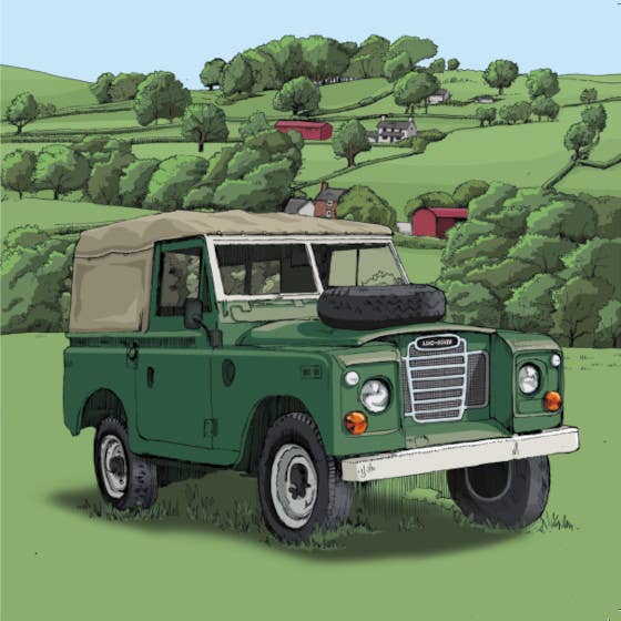 The Vintage Vehicle Collection - Green Land Rover - Blank for wholesale by Alff a Bet Design