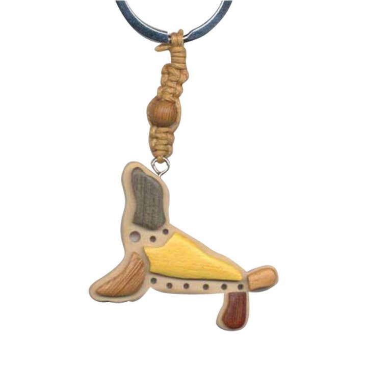 Sea Lion Key Chain Handcrafted in Wood with Inserts for wholesale by Handcrafted Gift