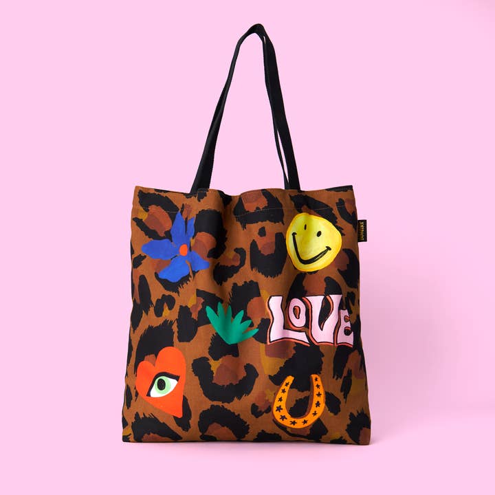 Leopard Icon Tote Bag for wholesale by Eleanor Bowmer