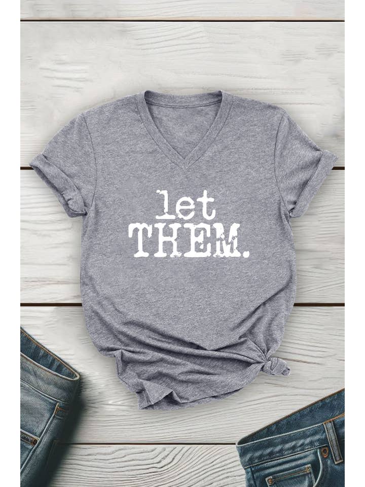 Top Avenue - Wholesale T-Shirt (Graphic) - Unisex - Let Them Retro Typewriter Unisex V Neck Tee6