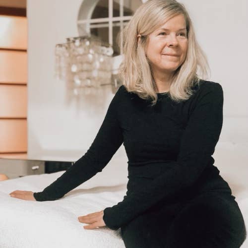 The Island Lounge Long Sleeve Tee - Dusk with Black Trim for wholesale by Mimi Island Loungewear