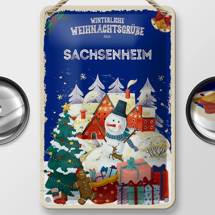 Femer - Wholesale Sign - Sachsenheim Christmas Greetings Tin Sign 12x18cm1