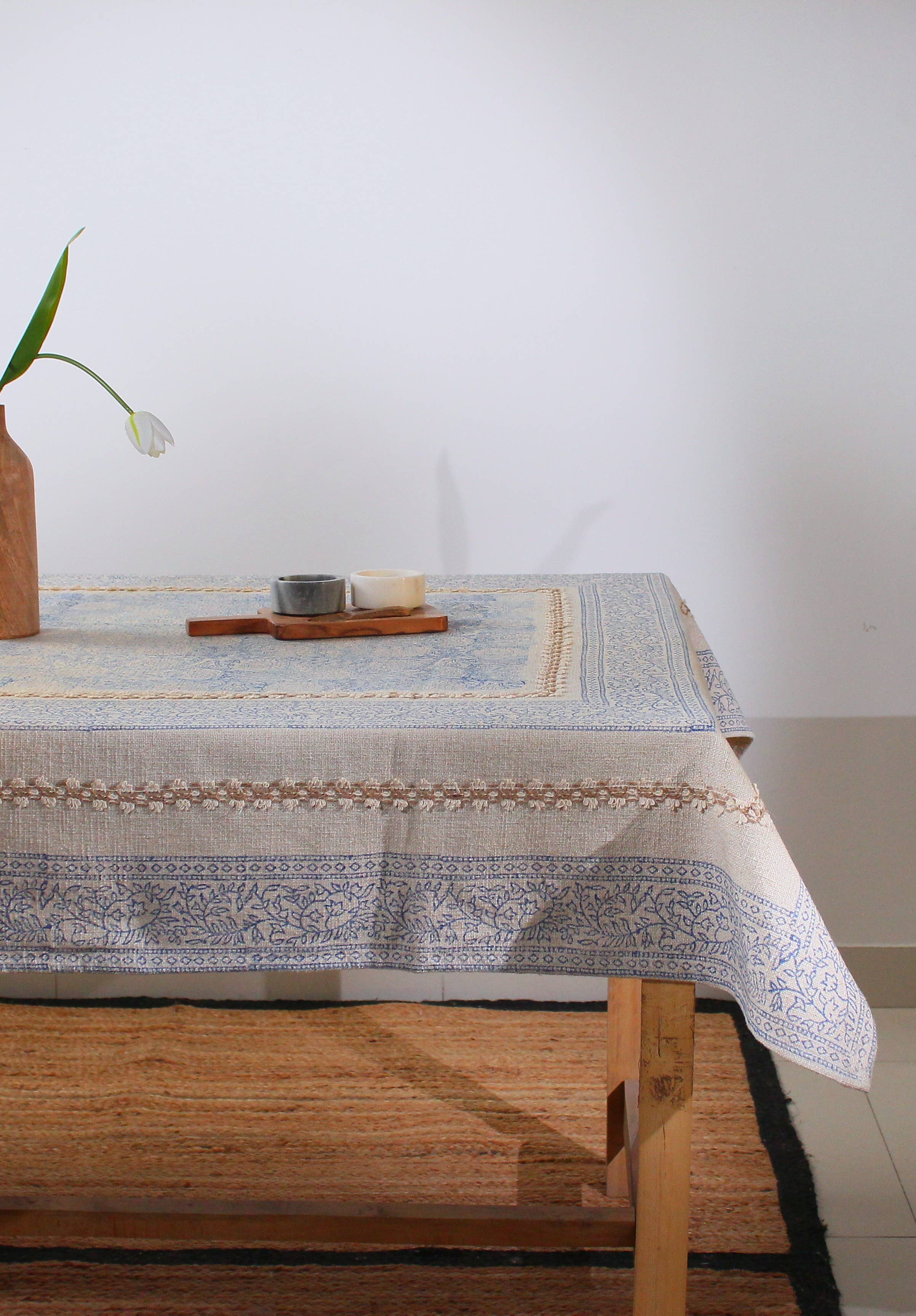Eyda Homes - Wholesale Tablecloth - Handmade Cotton Tablecloth | Floral Block Print Table Cover6