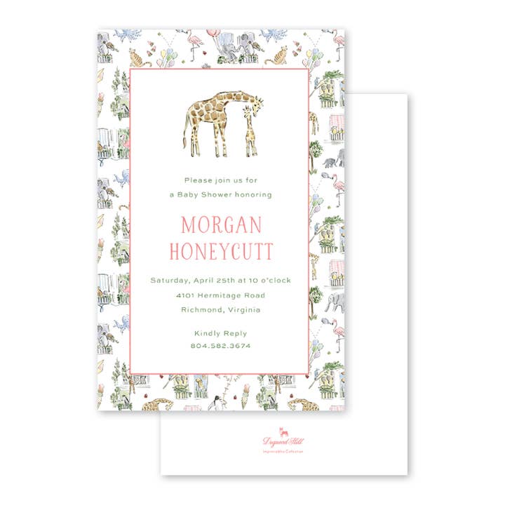 Invito all'ingrosso con giraffa allo zoo in città per la vendita all'ingrosso da parte di Dogwood Hill