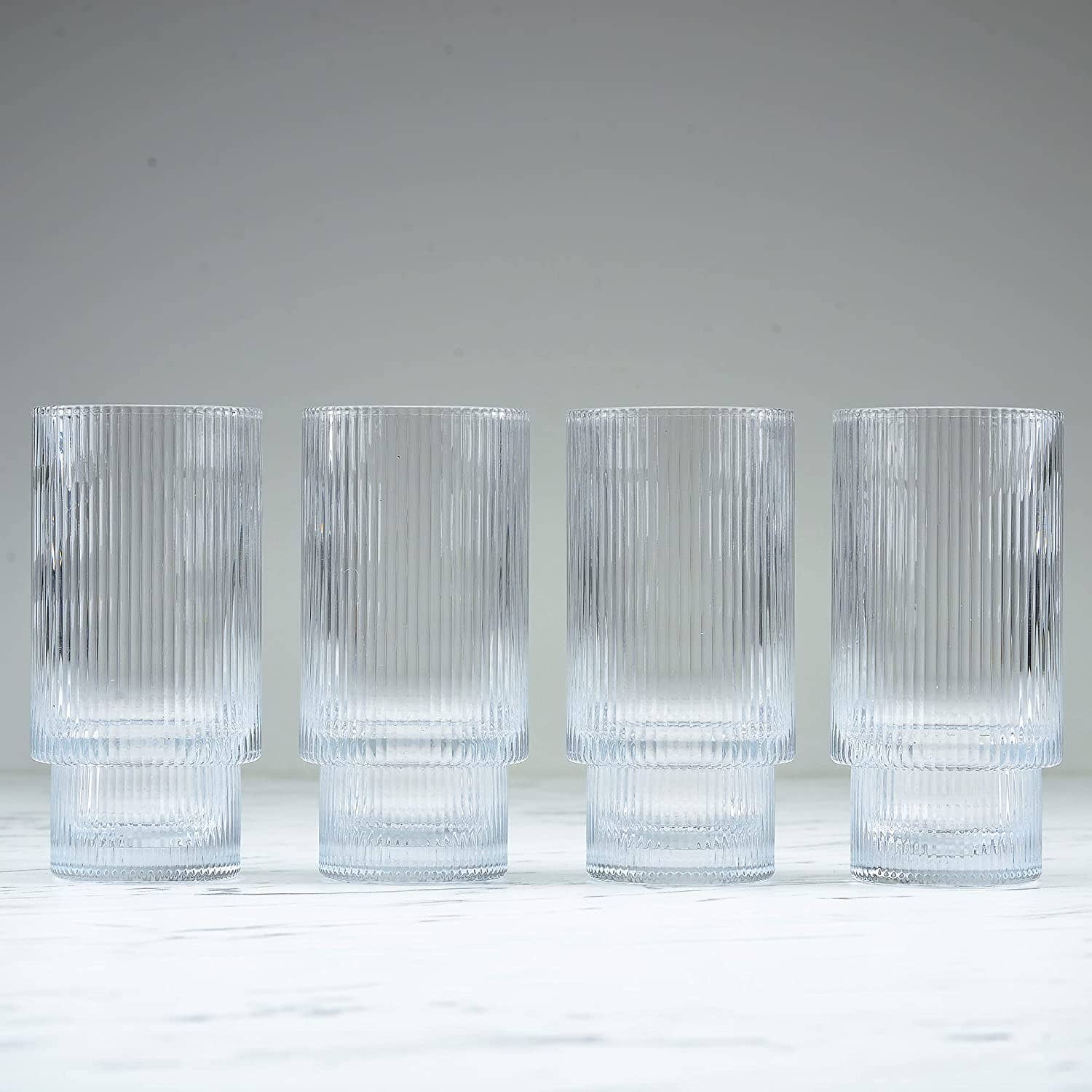 Greenline Goods - Wholesale Drinking Glass/Cup - Ripple Drinking Glasses - 12 oz Modern - Set of 44