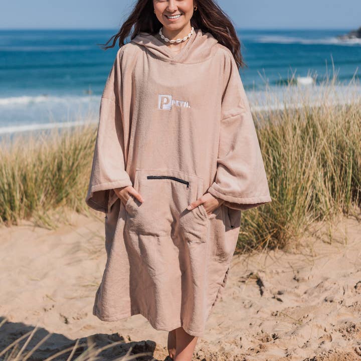 Towel Changing Robe / Poncho - Beige for wholesale by PETH