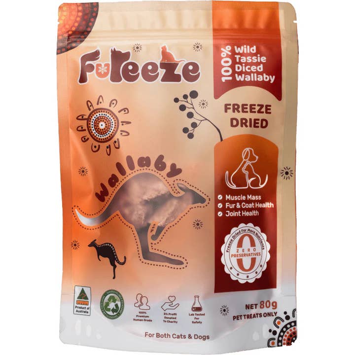 Wallaby lyophilisé de 80 g par Fureeze™ pour chats et chiens pour la vente par Fureeze