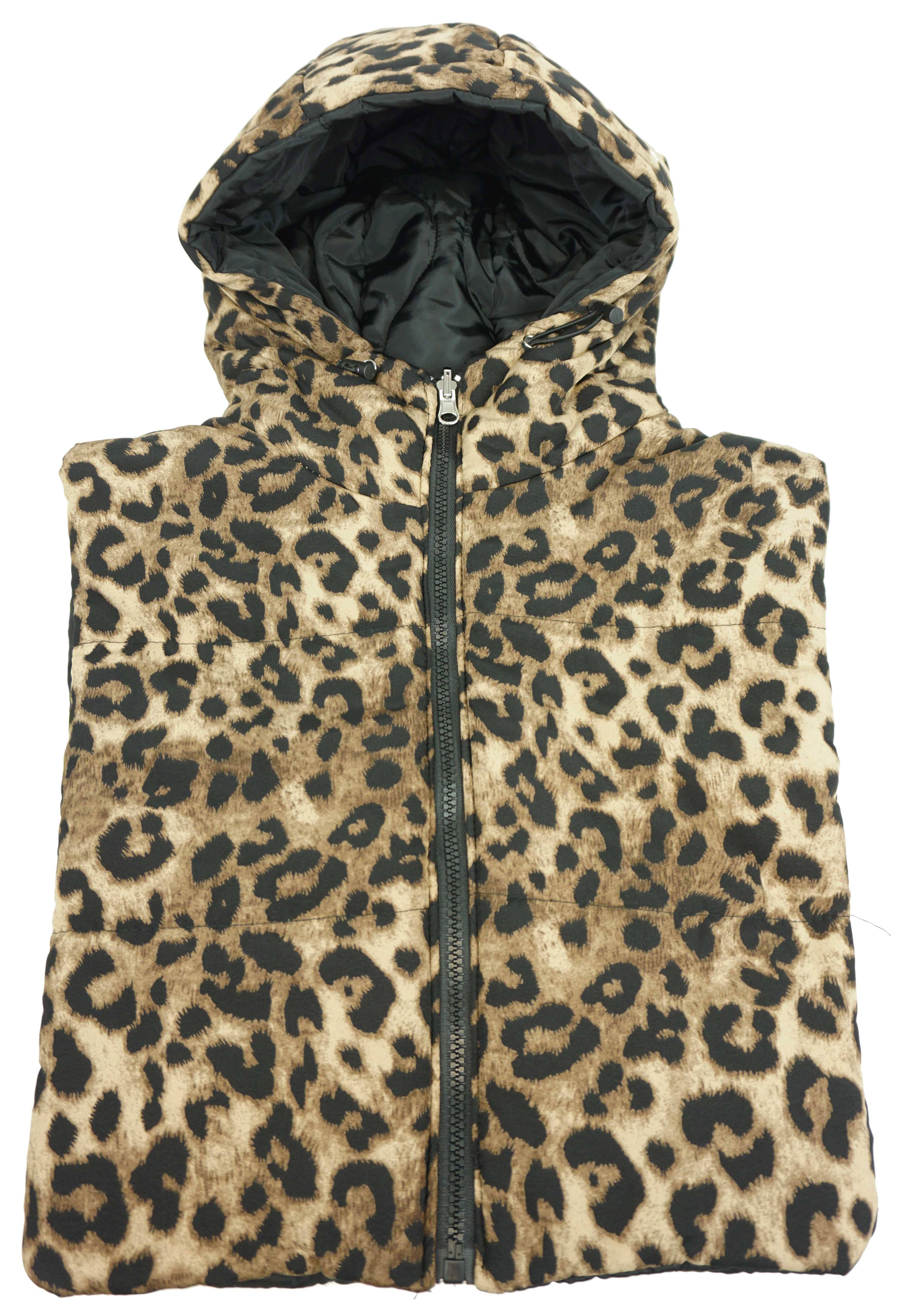 Anais - Wholesale Hoodie - Women's - Reversible black/leopard hooded balaclava GL0291