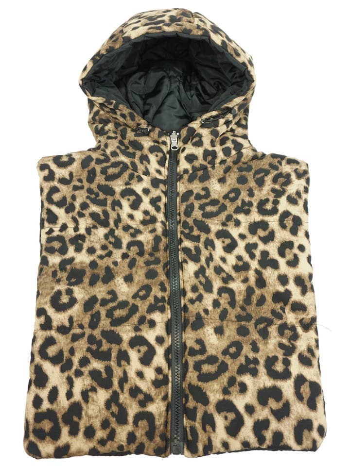 Anais - Wholesale Hoodie - Women's - Reversible black/leopard hooded balaclava GL0291