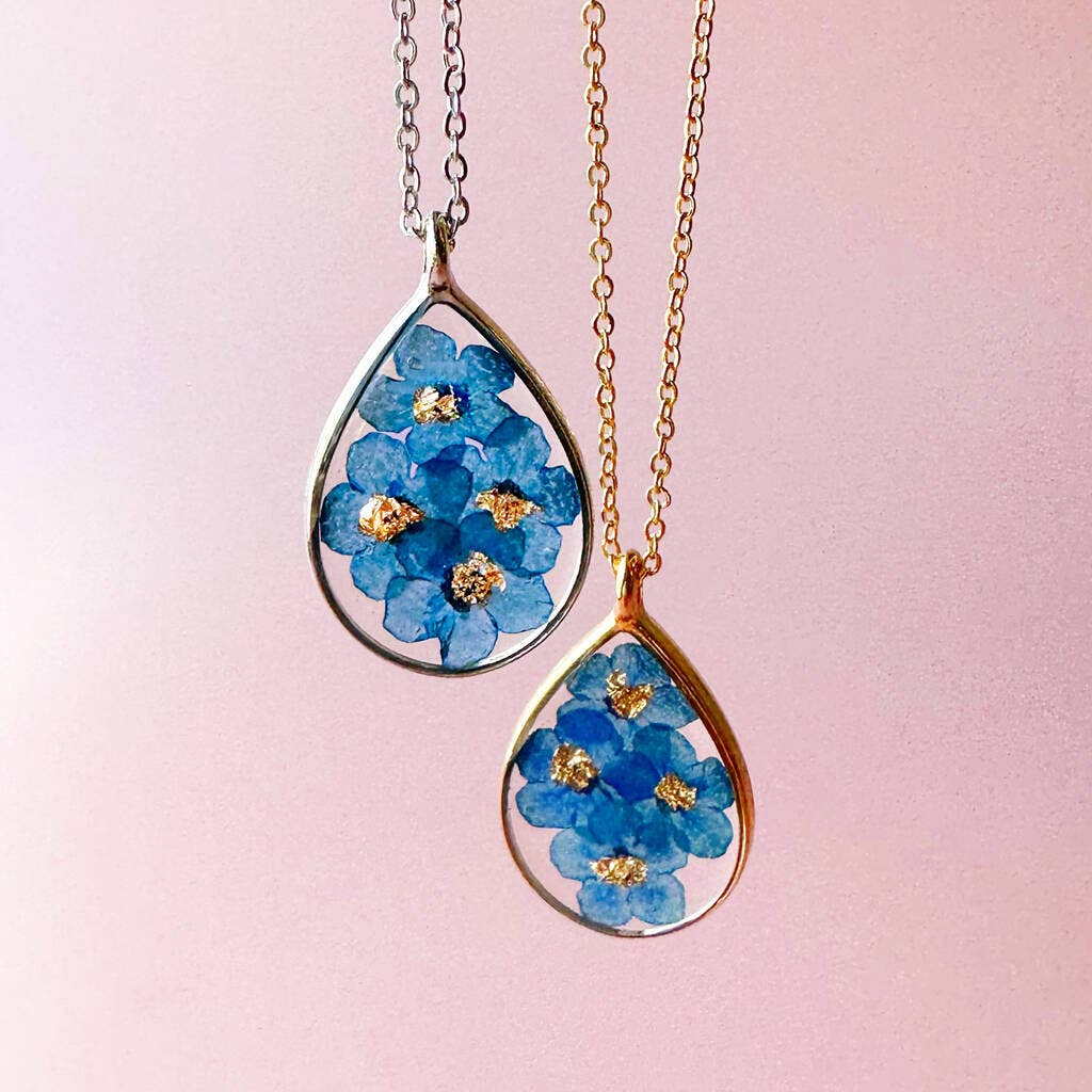 Lucent Studios Ltd - Wholesale Pendant/Charm Necklace - Real Pressed Flower Teardrop Pendant Necklace2