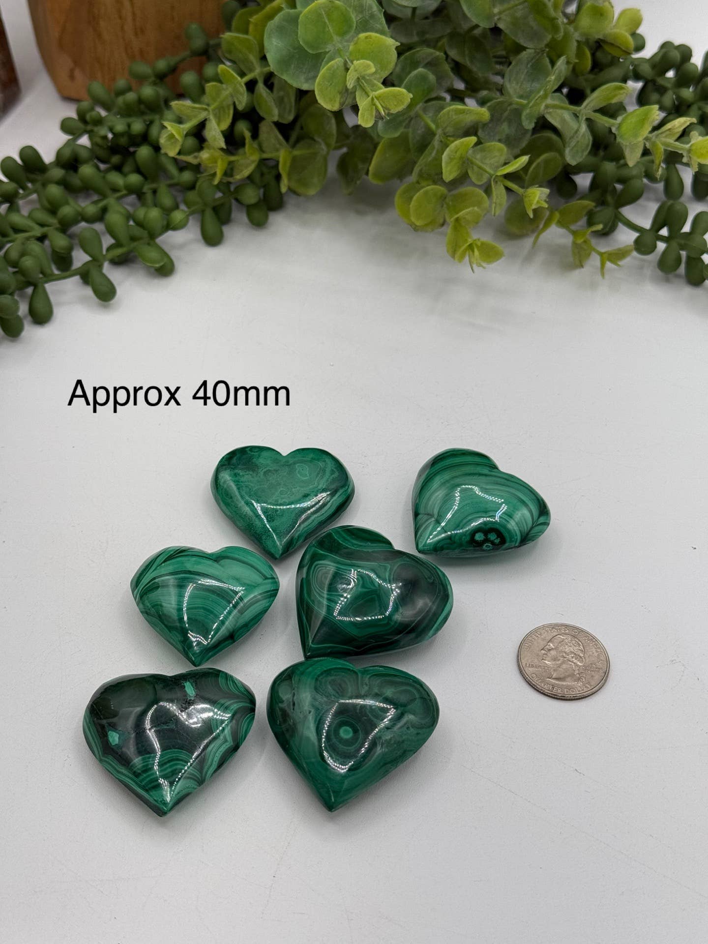 Meraki Gemstones - Wholesale Spiritual Stone/Crystal - Malachite Polished Hearts 2