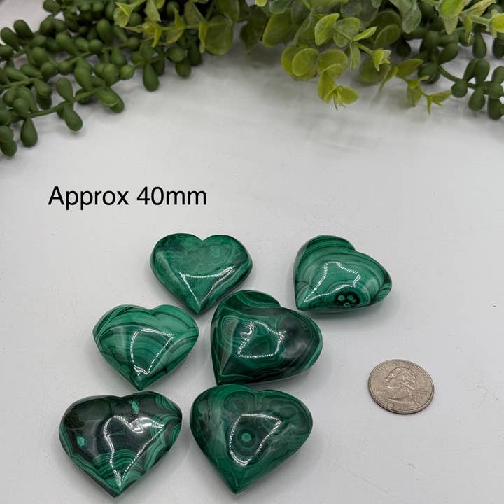 Meraki Gemstones - Wholesale Spiritual Stone/Crystal - Malachite Polished Hearts 2