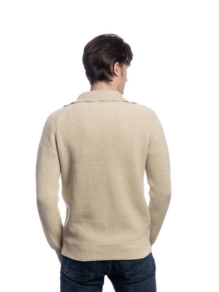 Gilet trucker in cotone e lana colore ecrù per la vendita all'ingrosso da parte di HARRINGTON®