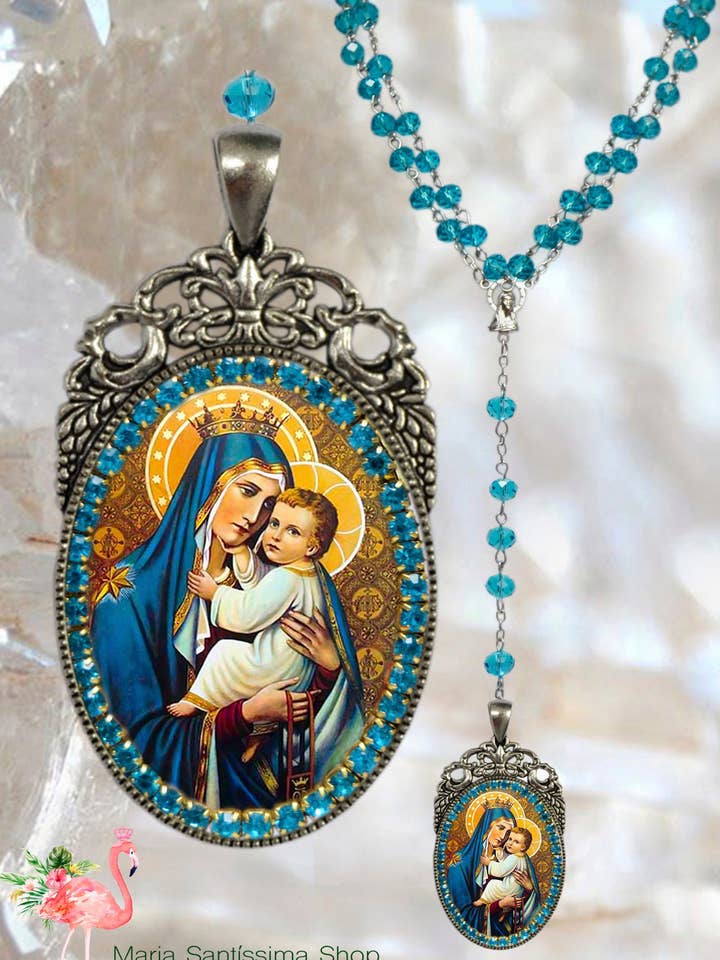 Mount Carmel (Our Lady) Rosary - Patroness of Protection from Harm & Dangerous Situations - Handmade Catholic Christian Jewelry Pendant for wholesale by MariaSantissimaShop