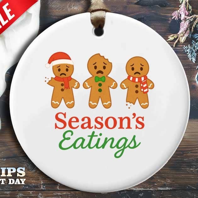 Sjovt peberkagemands julepynt – Seasons Eatings for engroshandel hos VenusArtsShop