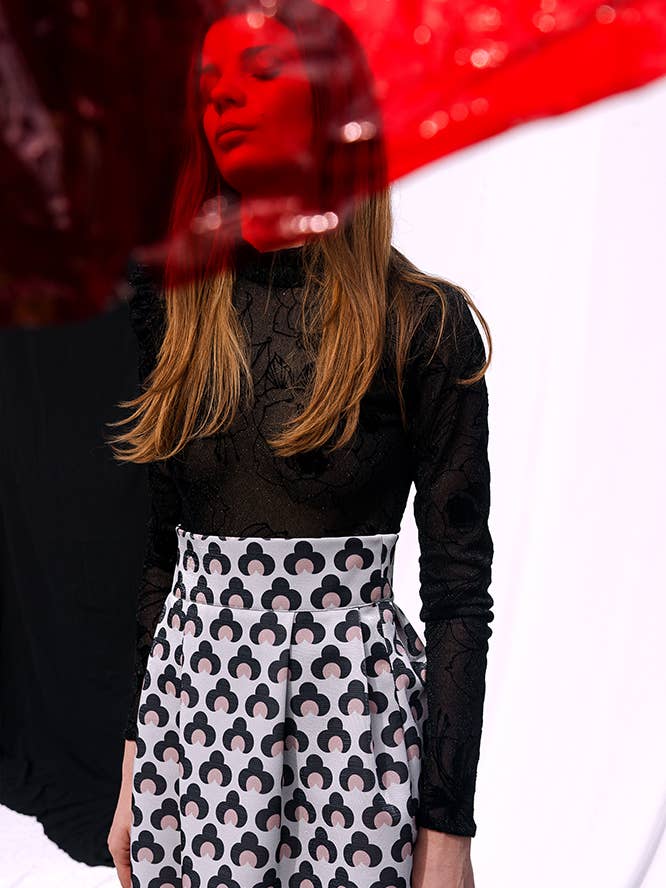 70' Style Print Skirt for wholesale by L' APPEL DU VIDE