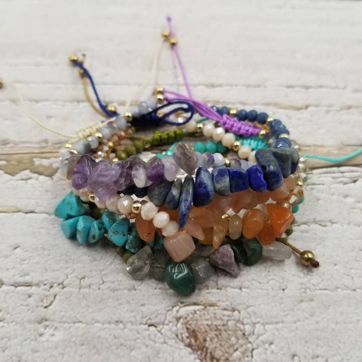 Boho Handmade Natural Stone Bracelet for wholesale by Treasure Wholesale