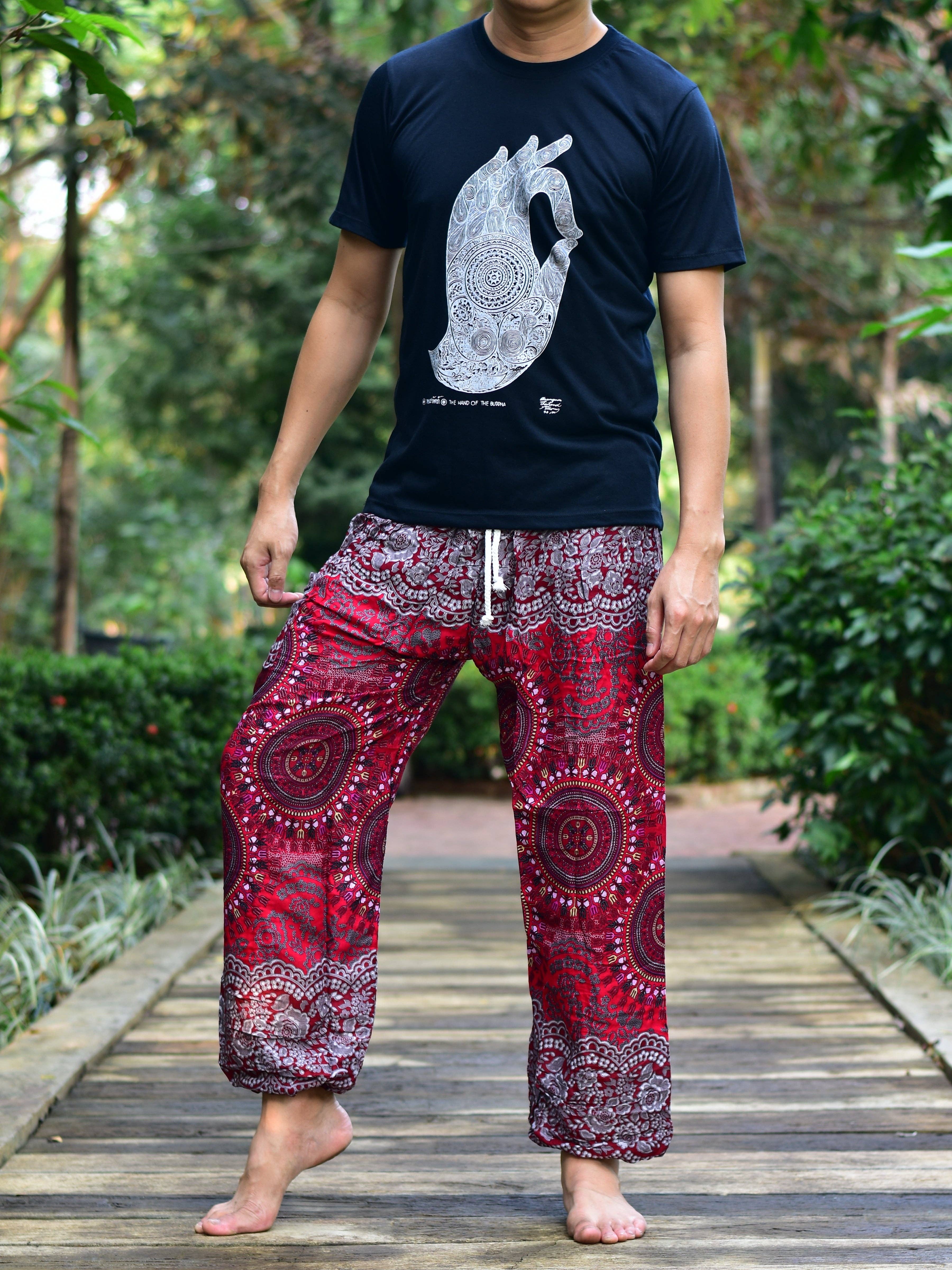 Rød Herre Rød Solstråle Haremsbukser Cord Tie Talje M/L-2XL for engroshandel på Faire2